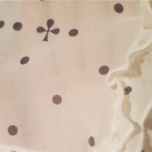 EUC Koche Collective White Polka-dot Frilly Ruffles Chiffon Dress French 40 US M - Picture 6 of 8